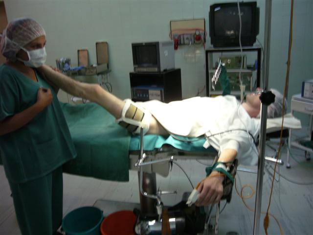 Preparing leg for Op